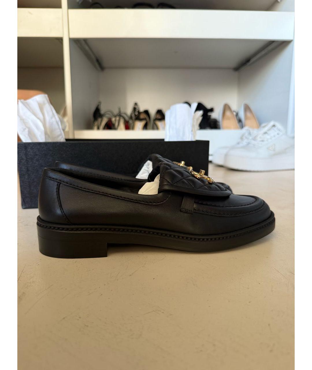 CHANEL Черные кожаные лоферы, фото 5