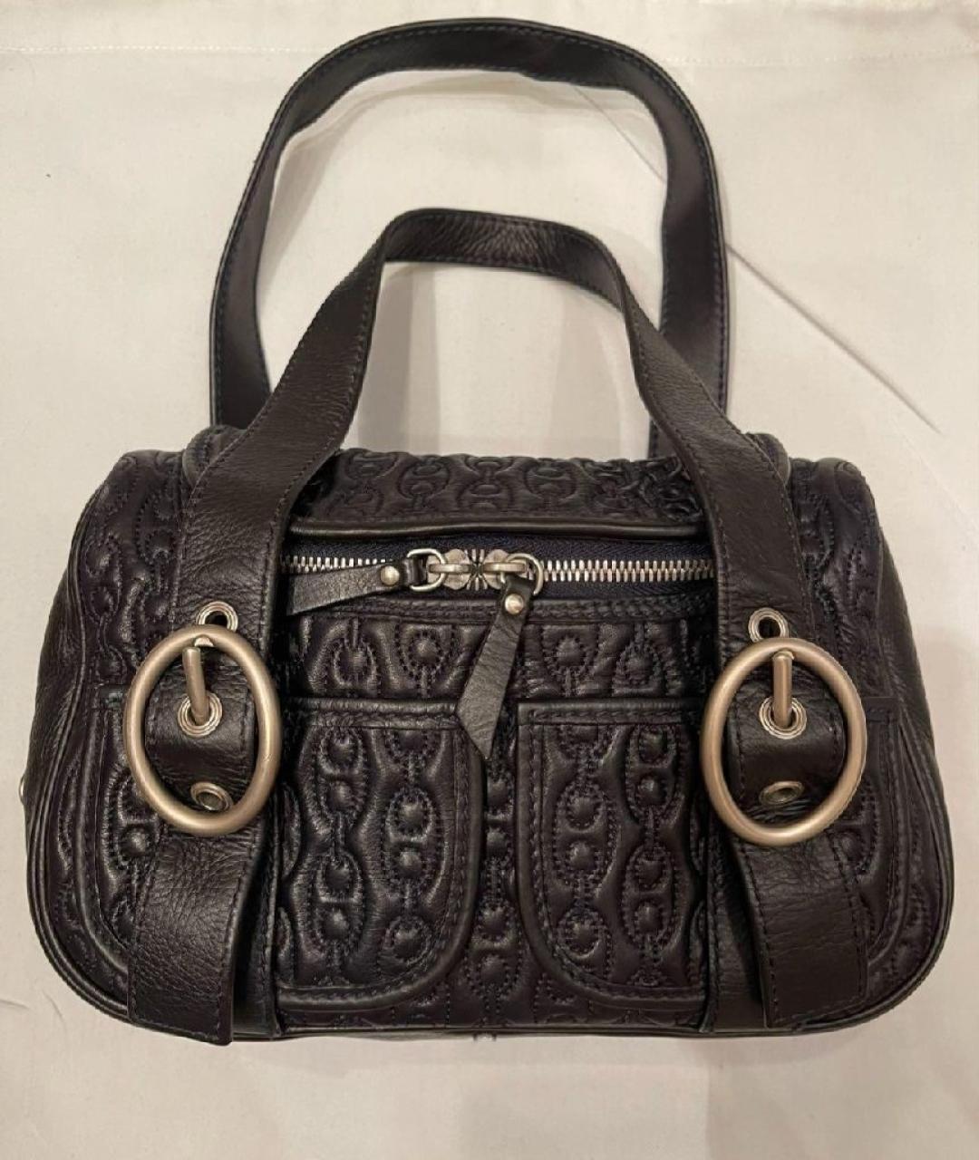 CELINE Черная кожаная сумка с короткими ручками, фото 8