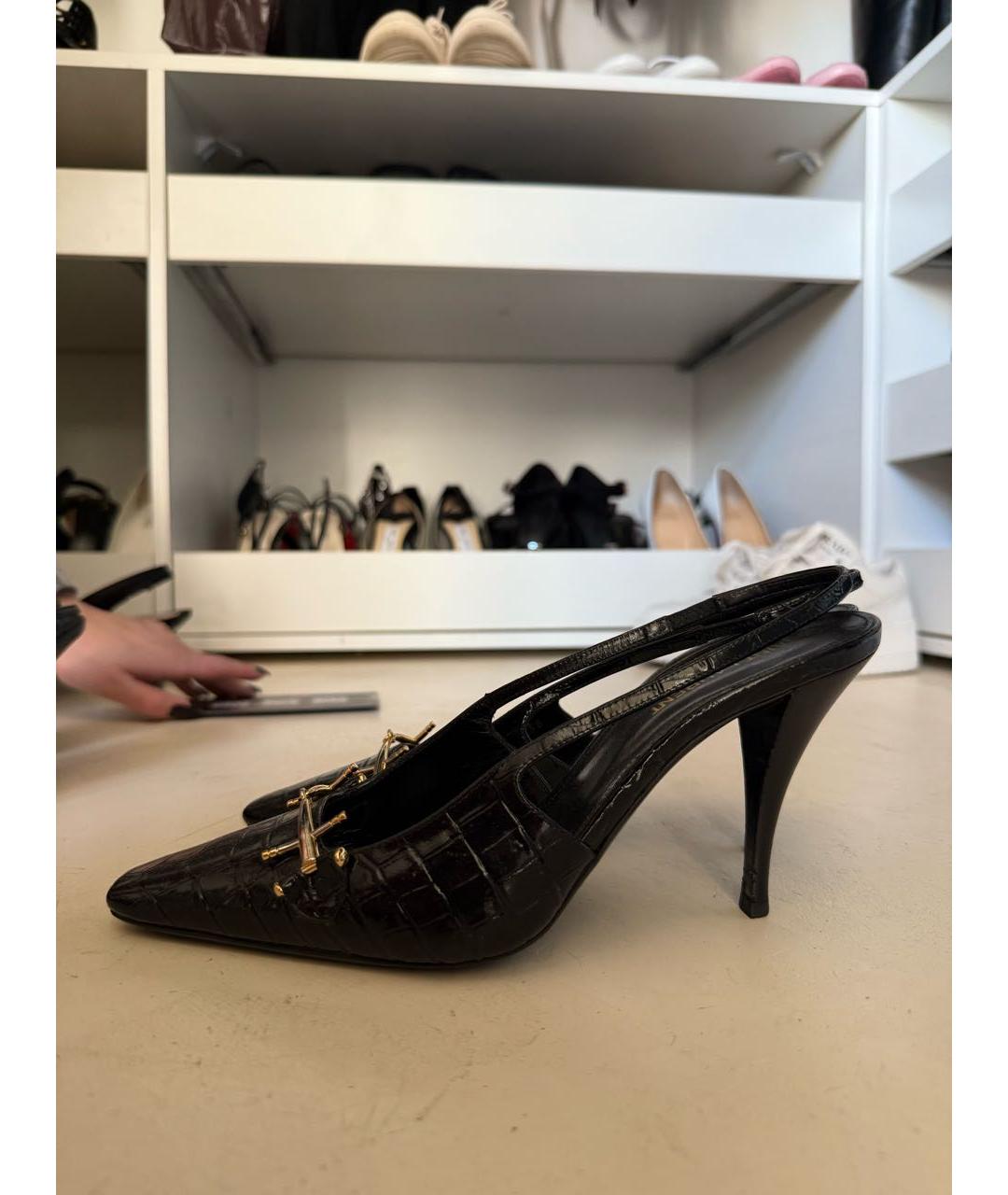 SAINT LAURENT Черные туфли из лакированной кожи, фото 6