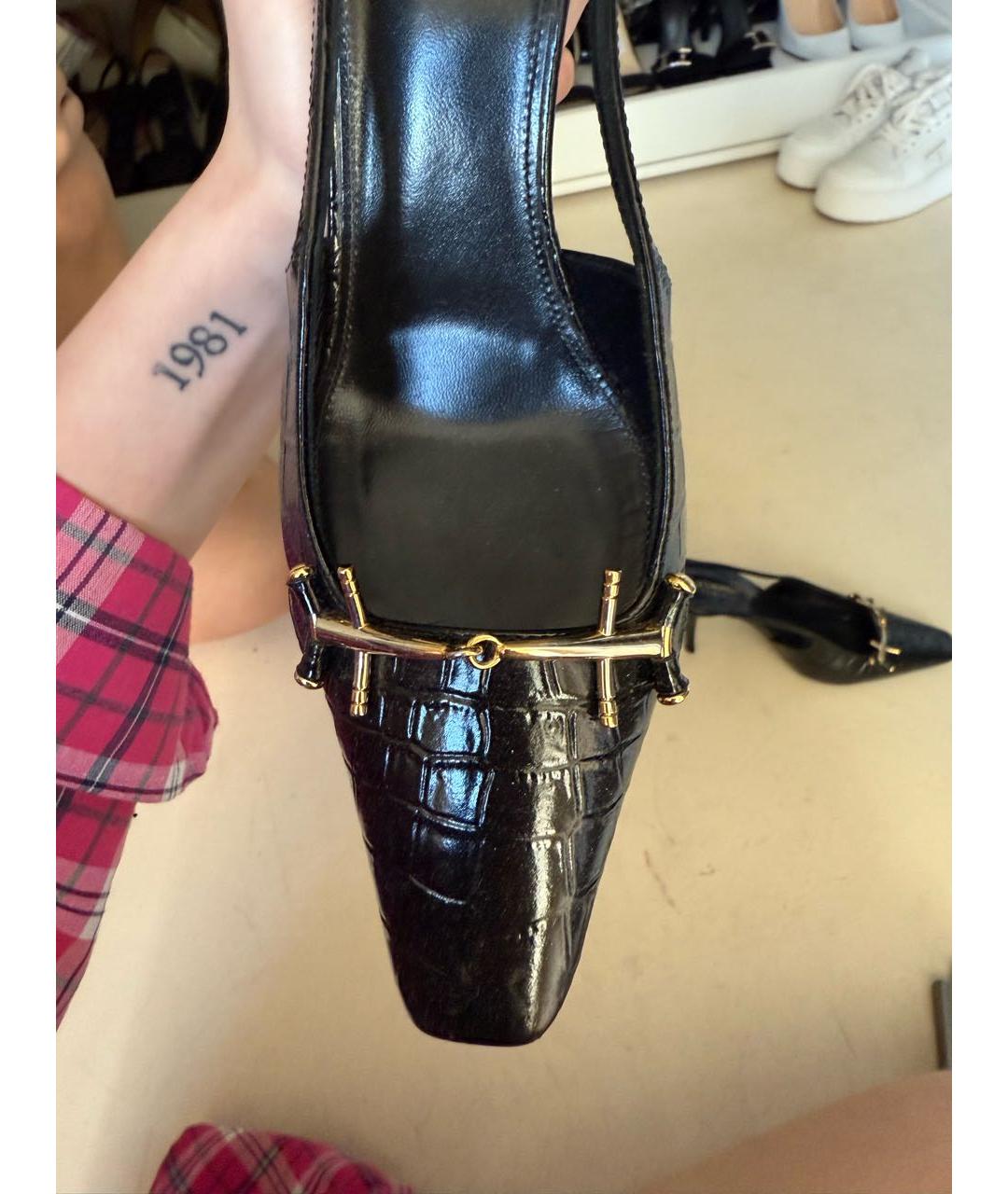 SAINT LAURENT Черные туфли из лакированной кожи, фото 4