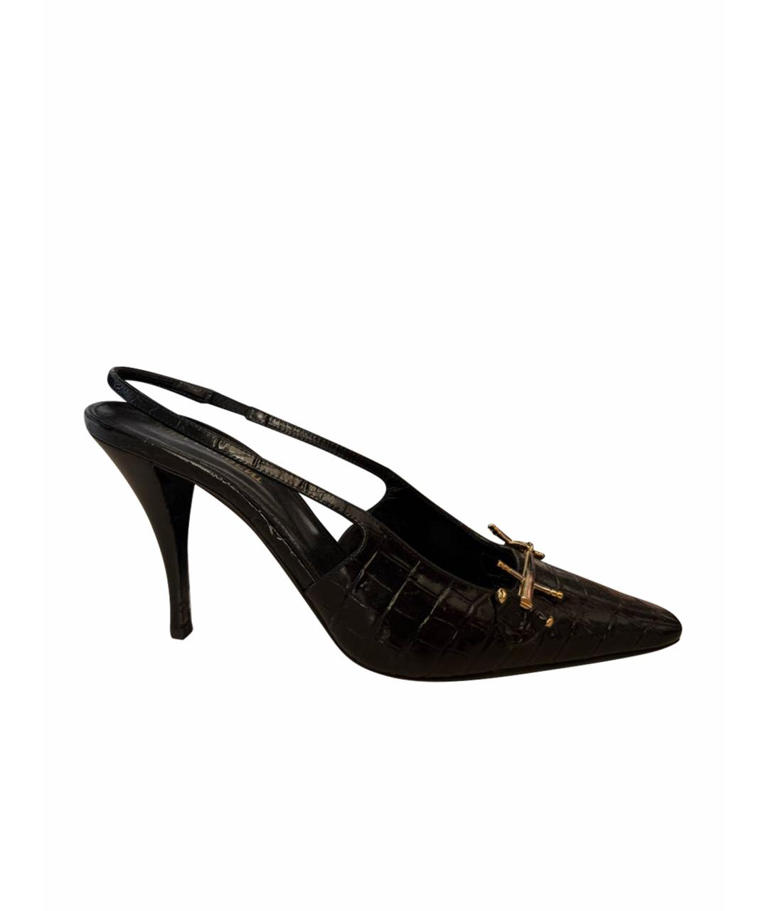 SAINT LAURENT Черные туфли из лакированной кожи, фото 1
