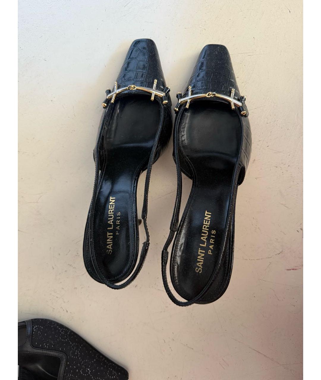 SAINT LAURENT Черные туфли из лакированной кожи, фото 3