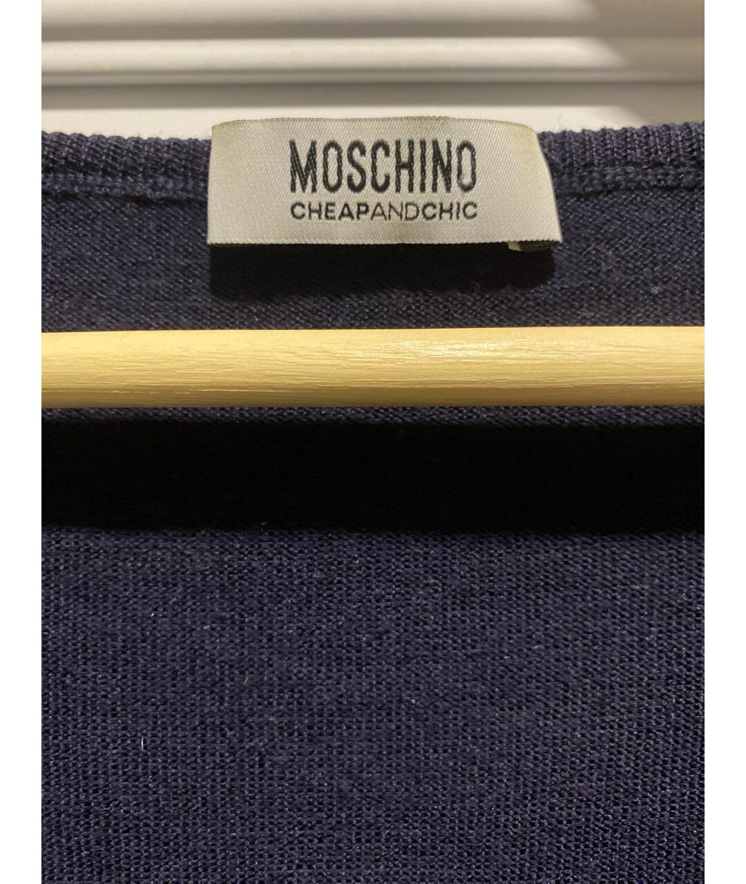 MOSCHINO Темно-синее шерстяное повседневное платье, фото 3