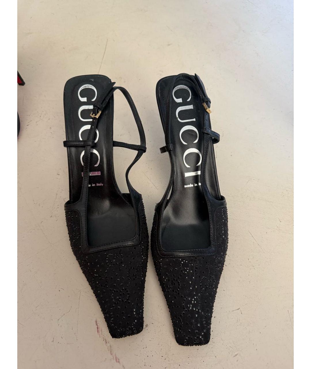 GUCCI Черные кожаные туфли, фото 2
