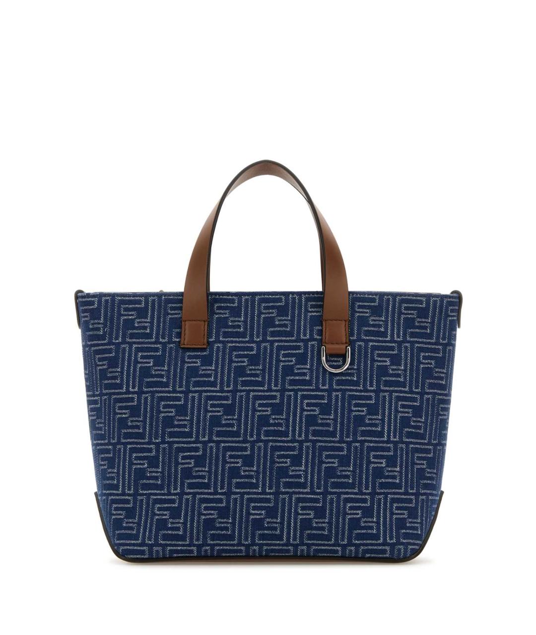 FENDI Синяя тканевая сумка тоут, фото 1