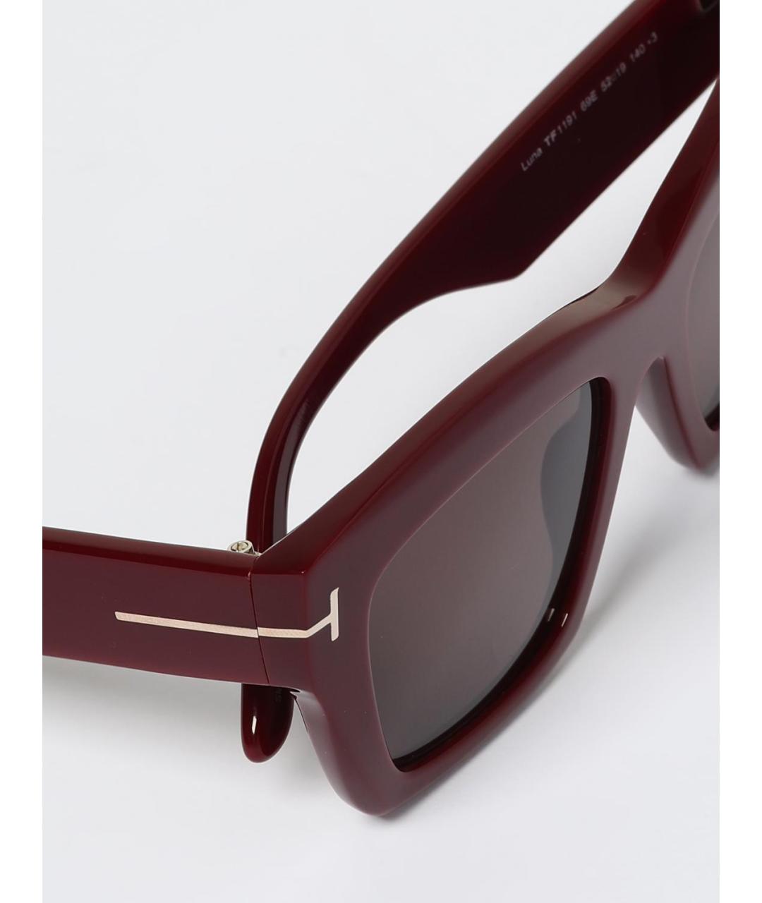 TOM FORD Бордовые солнцезащитные очки, фото 5