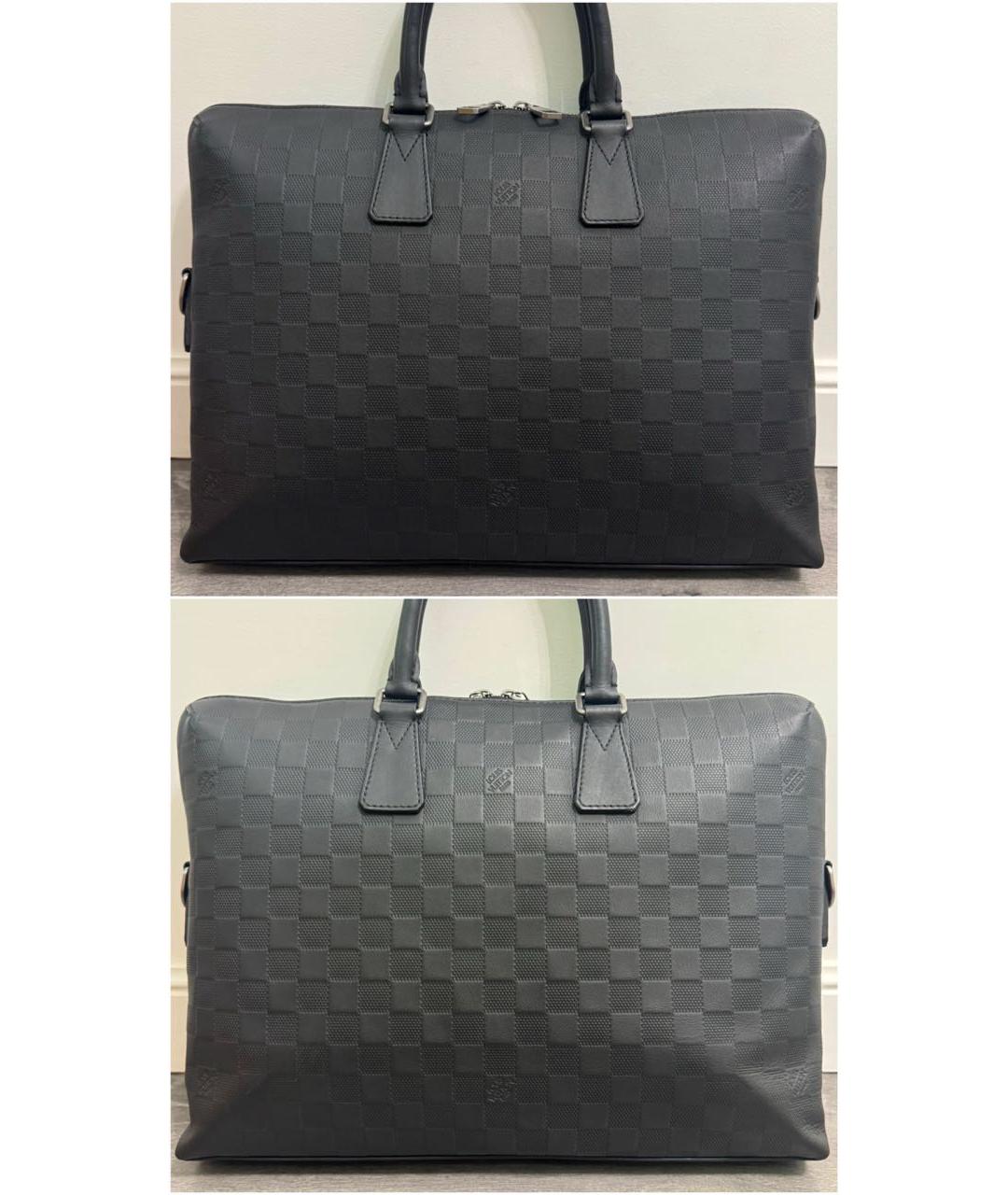 LOUIS VUITTON Черный кожаный портфель, фото 2