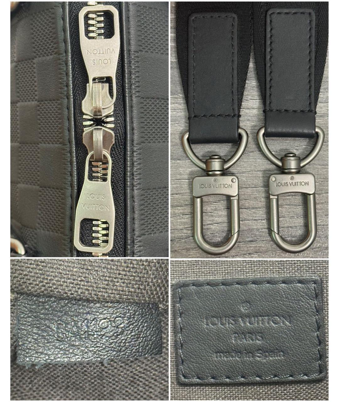LOUIS VUITTON Черный кожаный портфель, фото 7