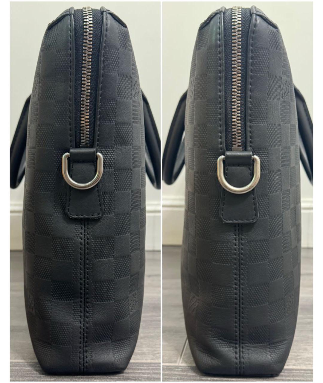 LOUIS VUITTON Черный кожаный портфель, фото 4