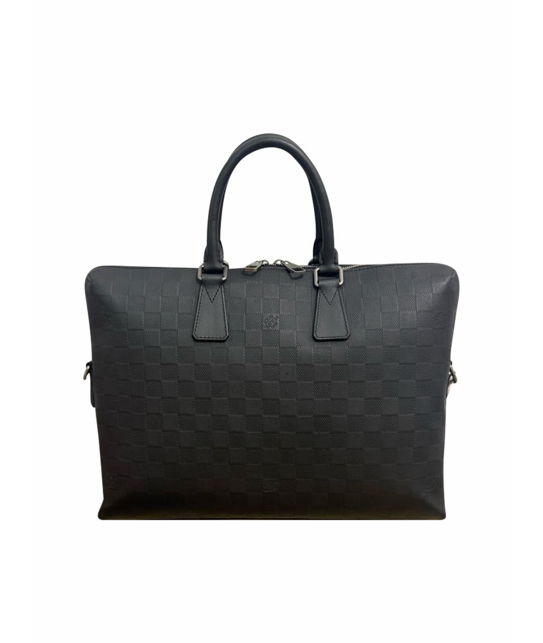 LOUIS VUITTON Черный кожаный портфель, фото 1