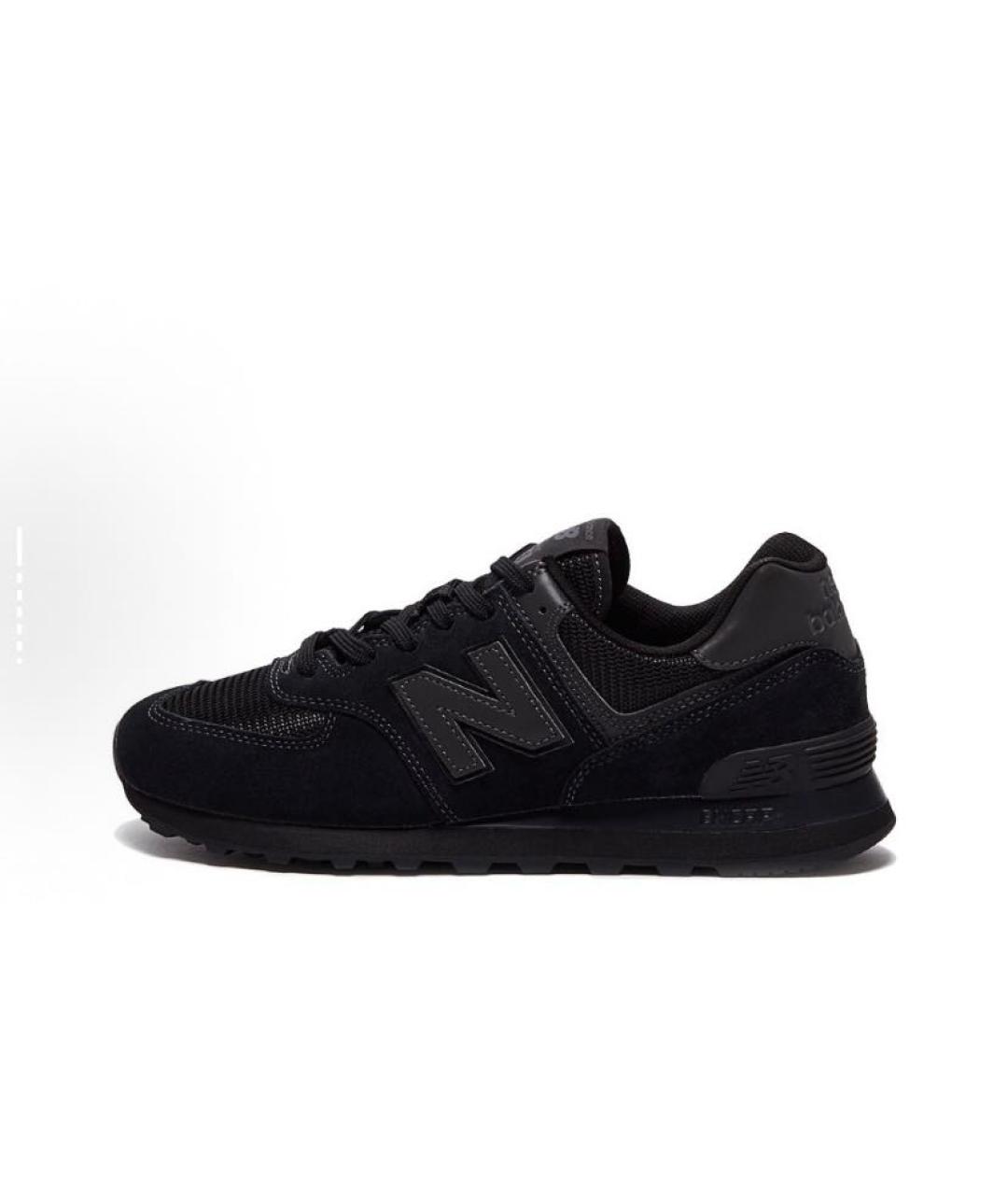 NEW BALANCE Черные замшевые низкие кроссовки / кеды, фото 3