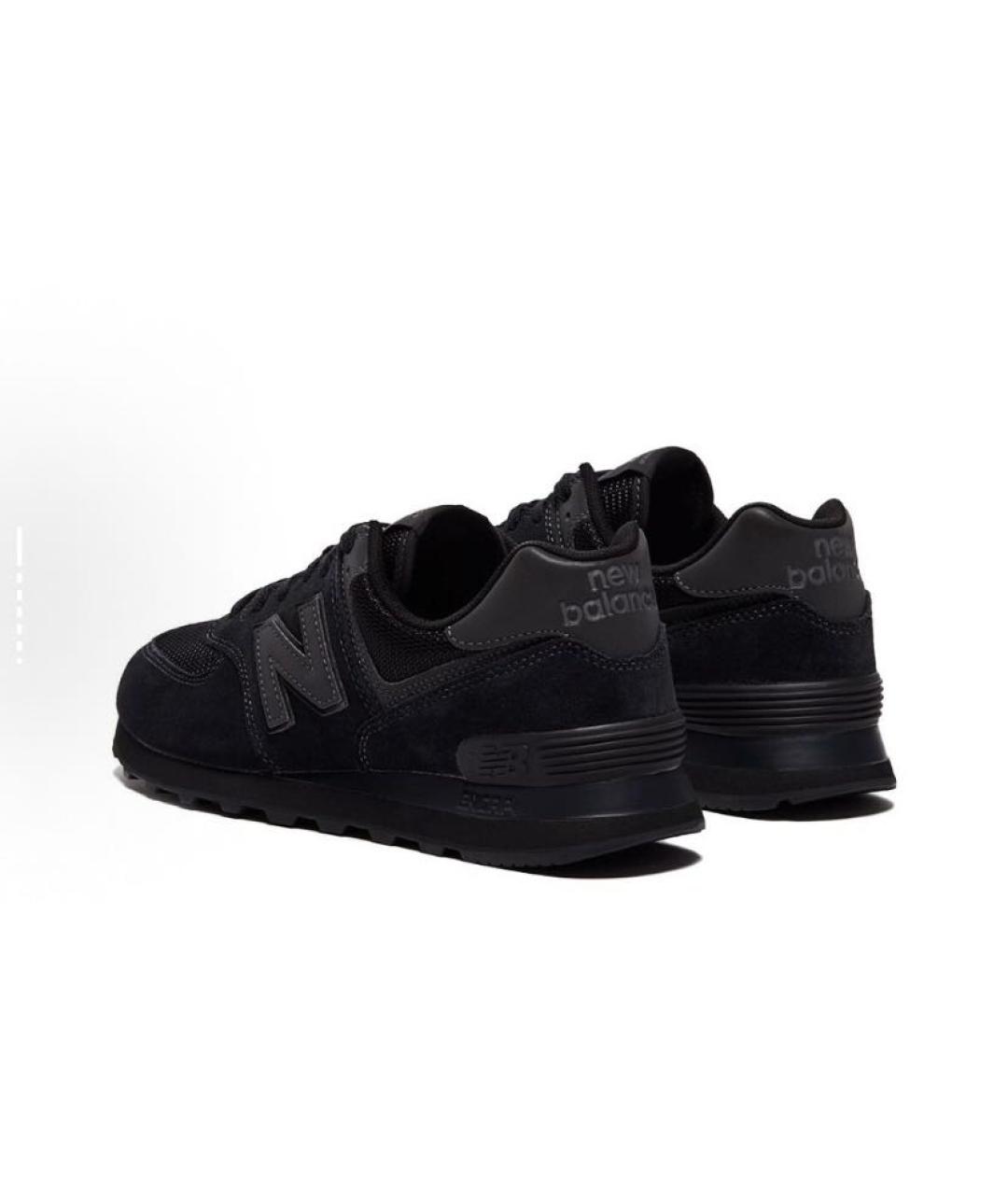 NEW BALANCE Черные замшевые низкие кроссовки / кеды, фото 4