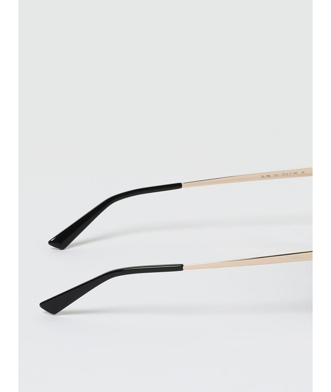 SAINT LAURENT Черные металлические солнцезащитные очки, фото 4