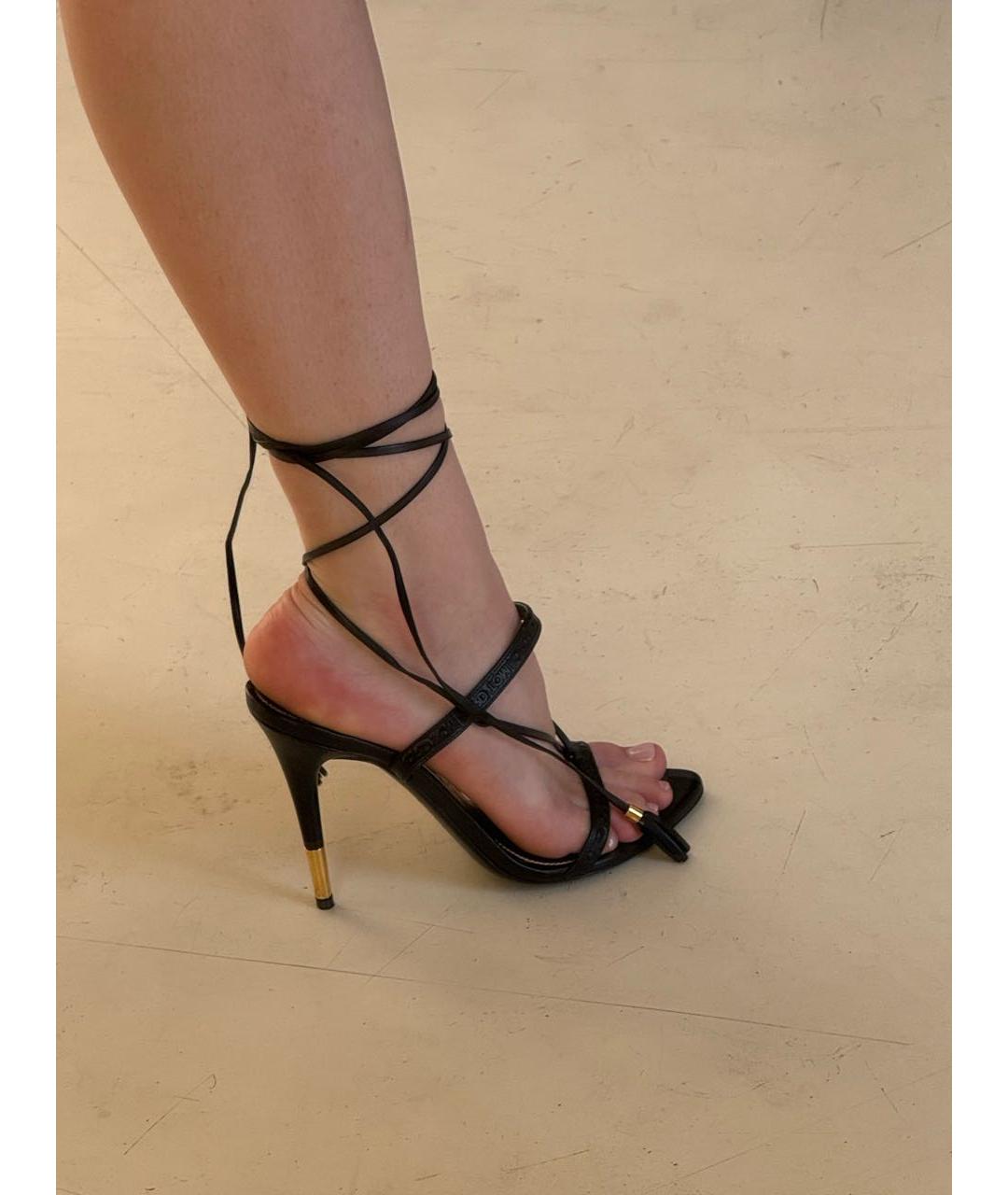 TOM FORD Черные кожаные босоножки, фото 5