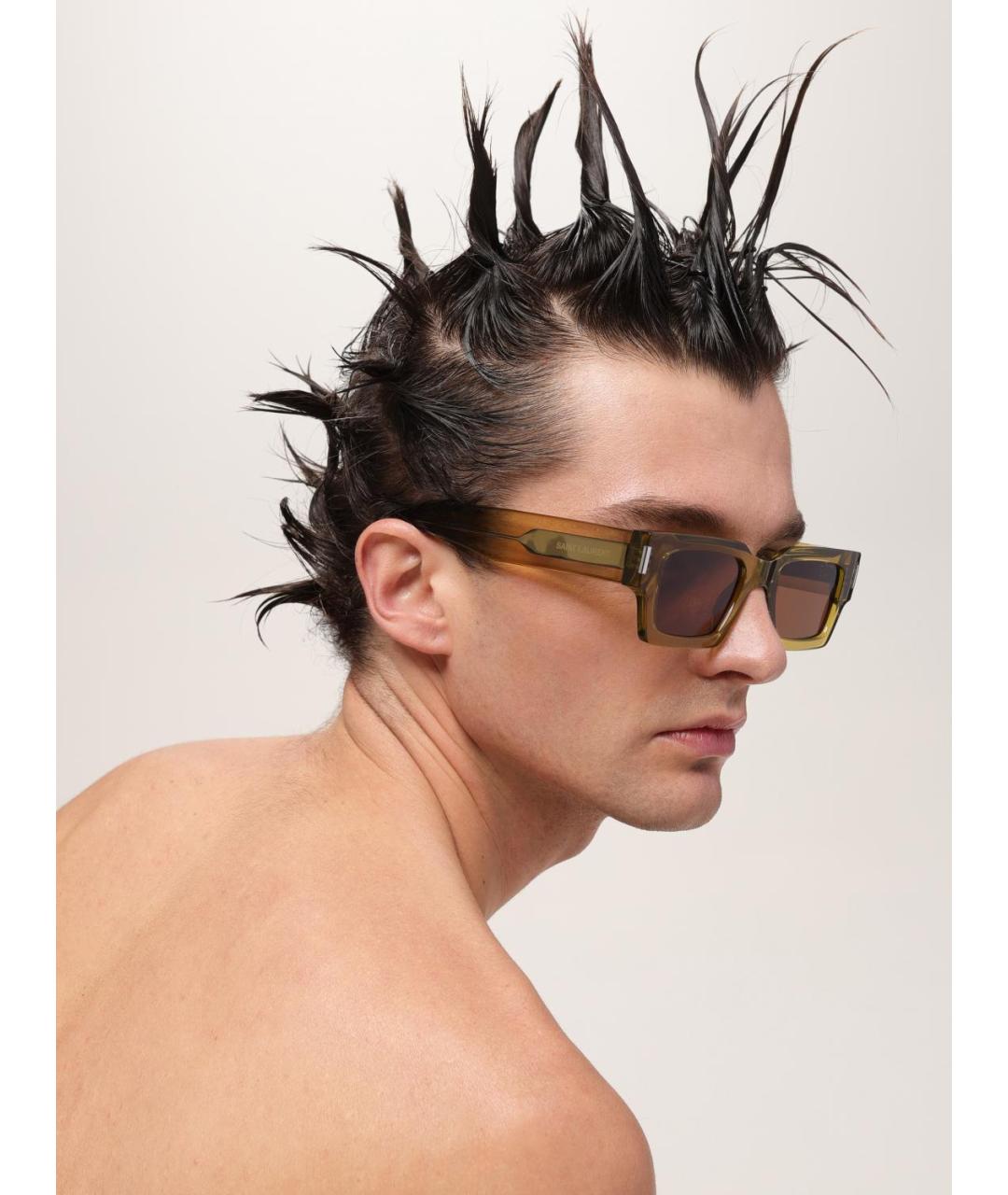 SAINT LAURENT Зеленые солнцезащитные очки, фото 2