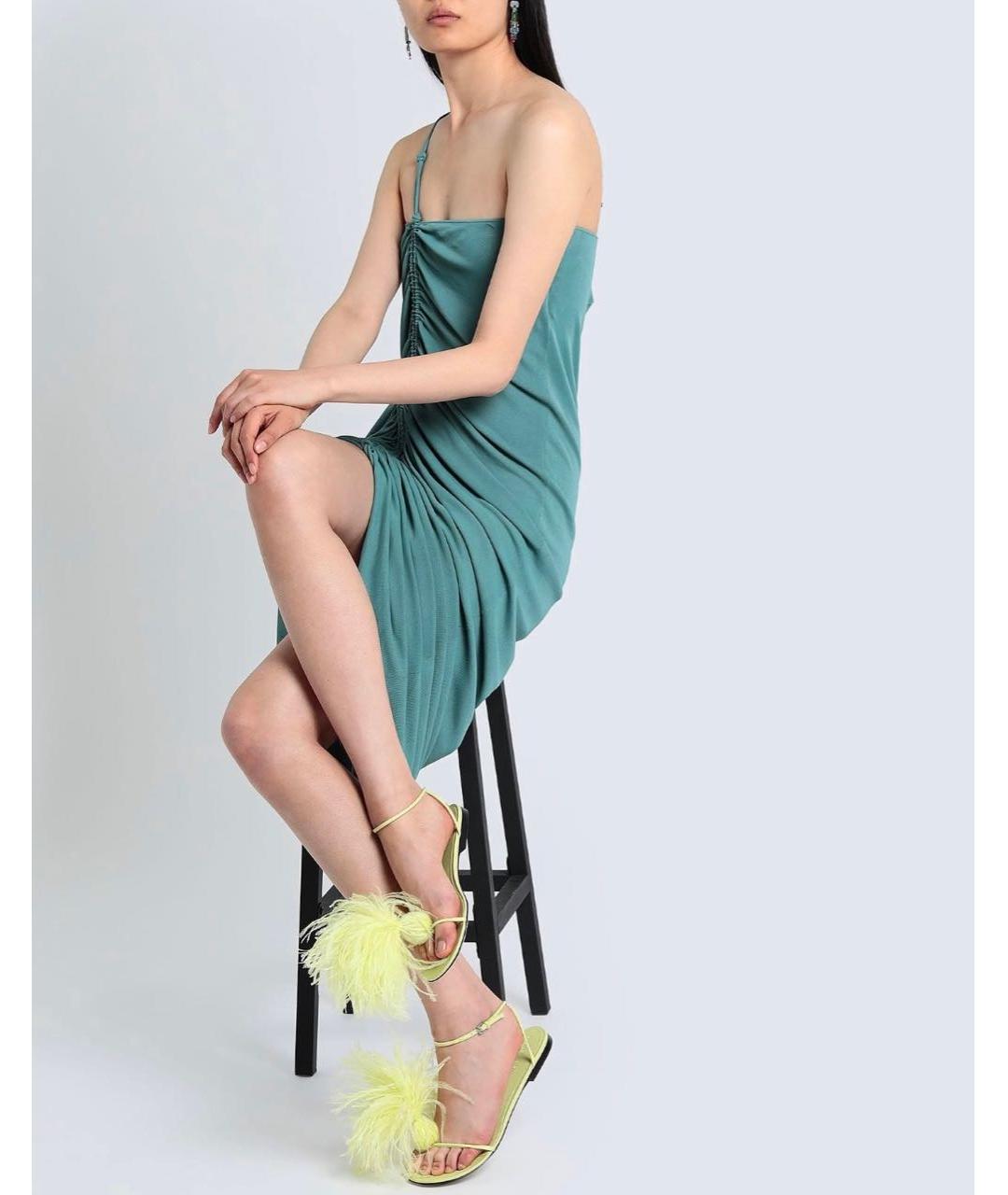 BOTTEGA VENETA Желтые кожаные сандалии, фото 5