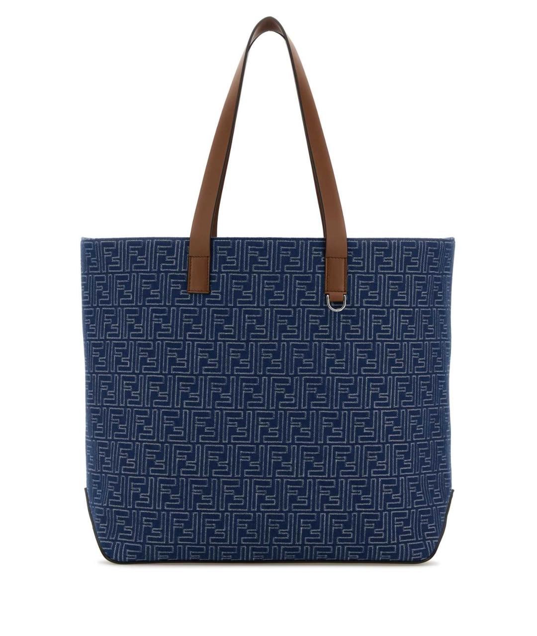 FENDI Синяя тканевая сумка тоут, фото 3