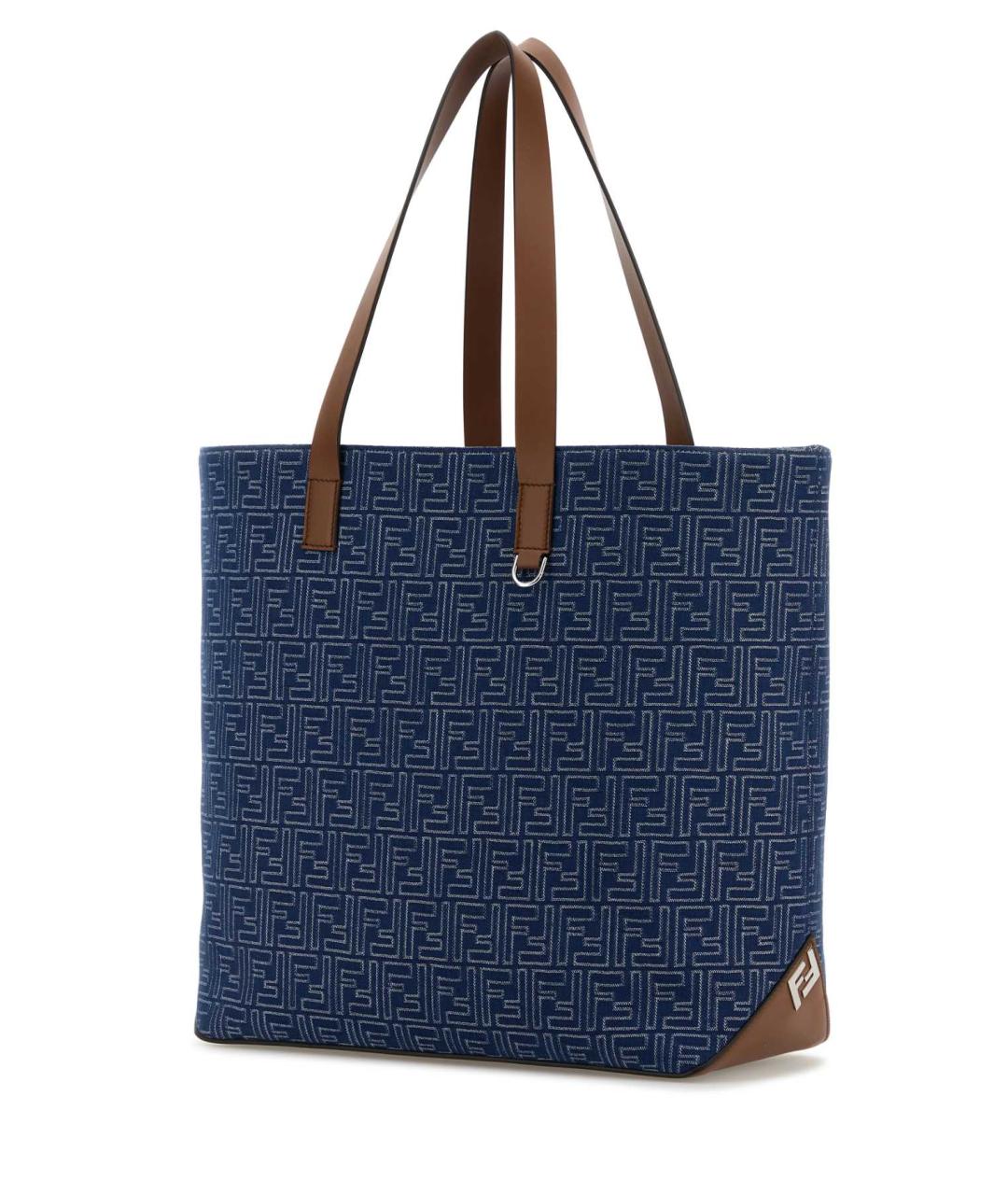 FENDI Синяя тканевая сумка тоут, фото 2