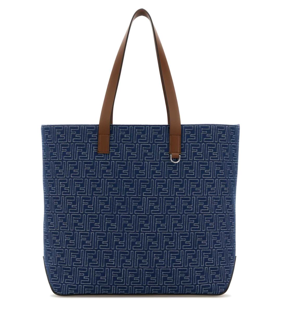 FENDI Синяя тканевая сумка тоут, фото 1