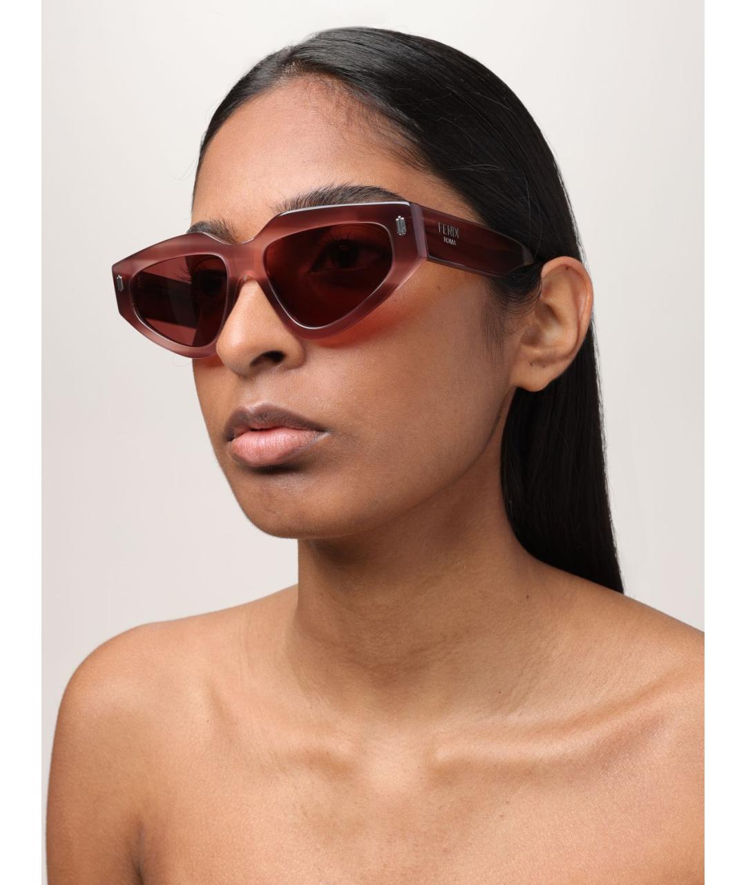 FENDI Коричневые солнцезащитные очки, фото 3
