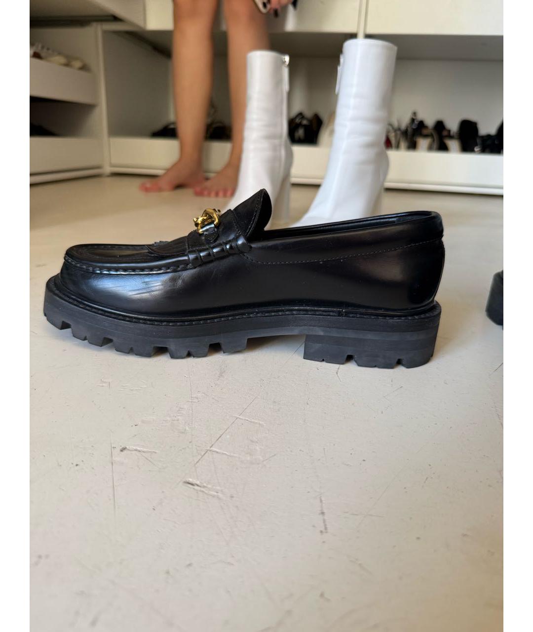 CELINE Черные кожаные лоферы, фото 5