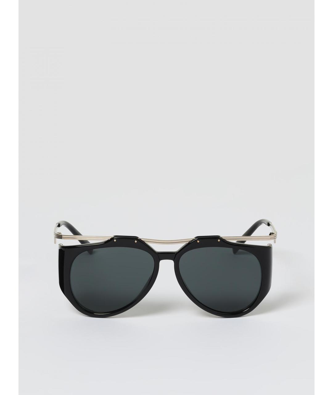 SAINT LAURENT Черные металлические солнцезащитные очки, фото 3
