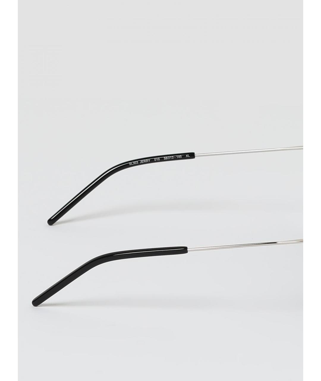 SAINT LAURENT Серебряные металлические солнцезащитные очки, фото 4
