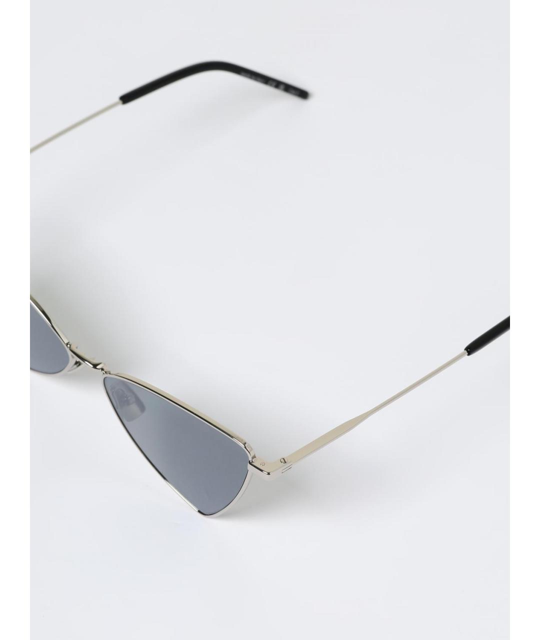 SAINT LAURENT Серебряные металлические солнцезащитные очки, фото 5