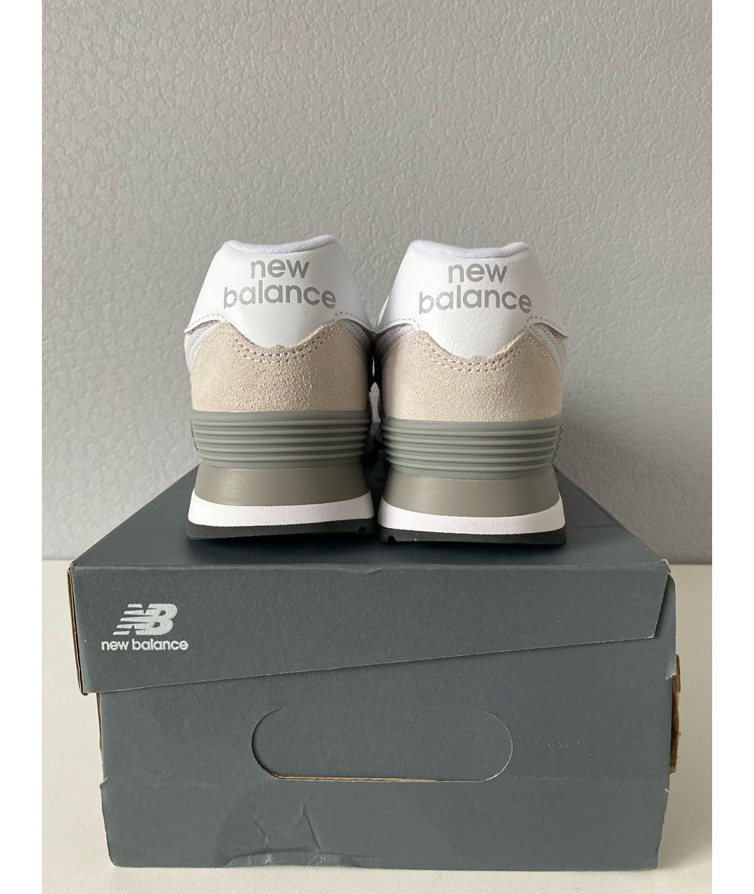 NEW BALANCE Бежевые замшевые низкие кроссовки / кеды, фото 5