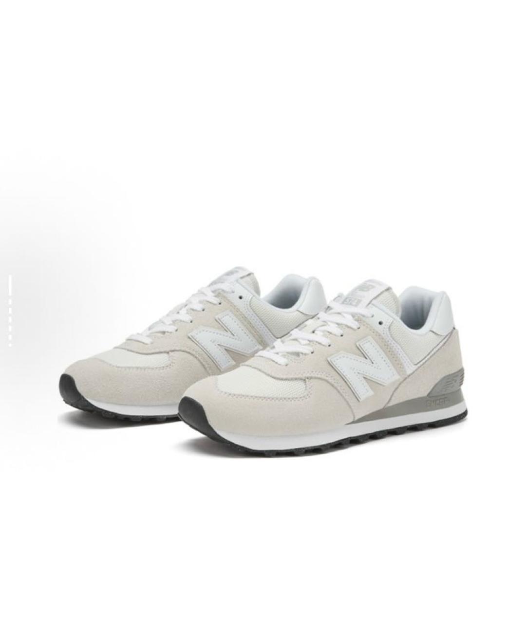 NEW BALANCE Бежевые замшевые низкие кроссовки / кеды, фото 3
