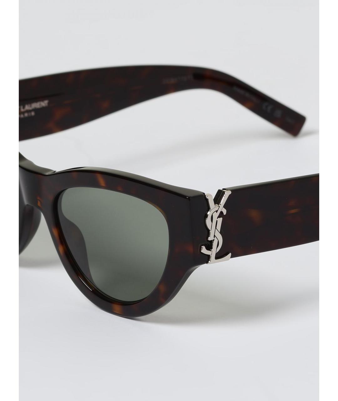 SAINT LAURENT Коричневые солнцезащитные очки, фото 5