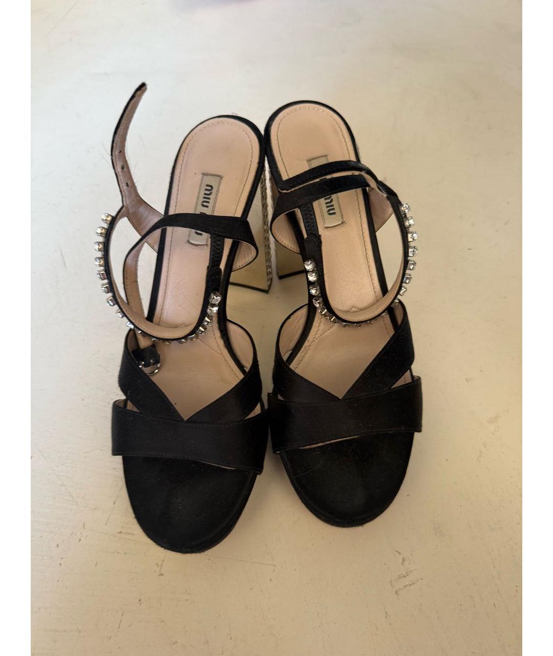 MIU MIU Черные босоножки, фото 2