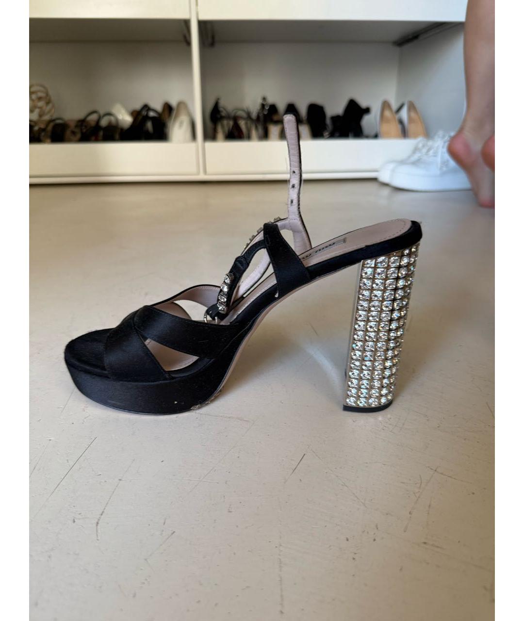 MIU MIU Черные босоножки, фото 4