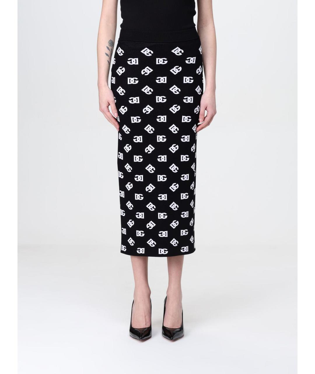 DOLCE&GABBANA Черная юбка миди, фото 2