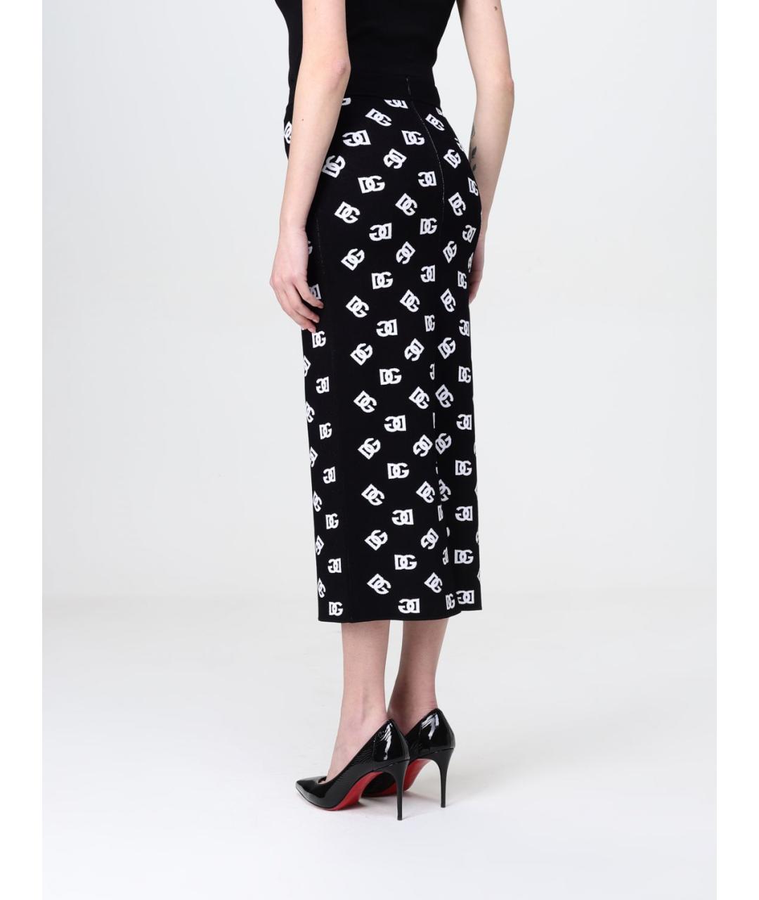 DOLCE&GABBANA Черная юбка миди, фото 4