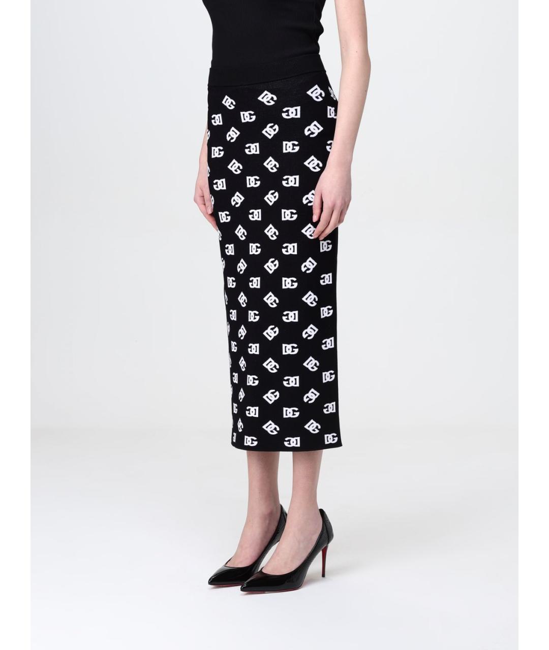 DOLCE&GABBANA Черная юбка миди, фото 5