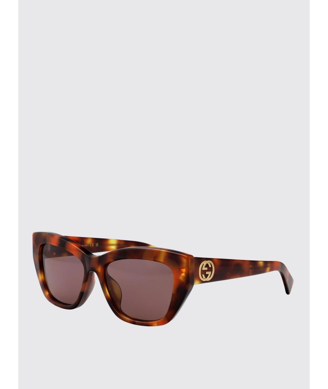 GUCCI Коричневые солнцезащитные очки, фото 5