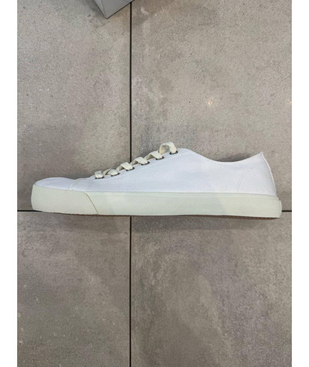 MAISON MARGIELA Белые текстильные низкие кроссовки / кеды, фото 9
