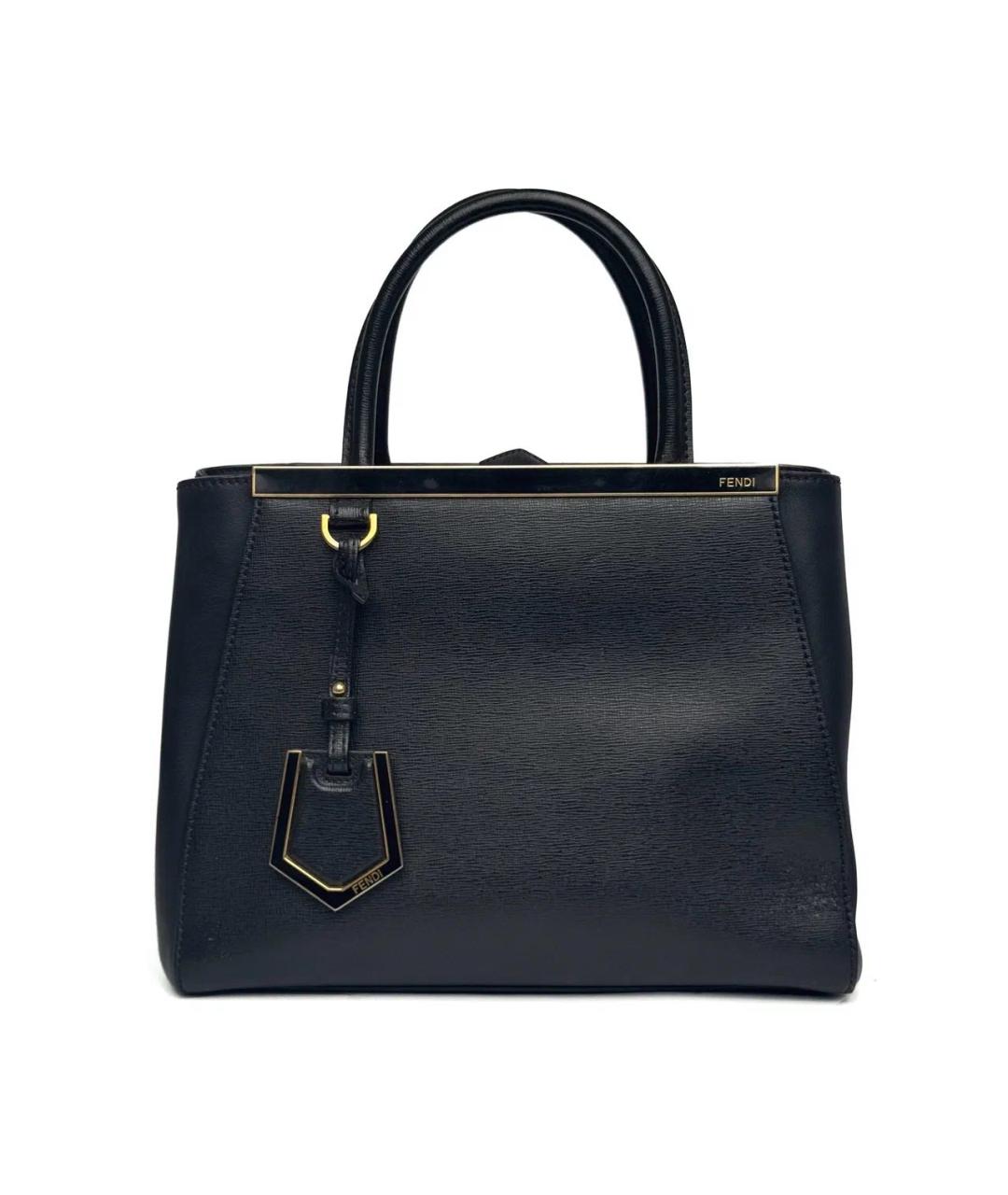 FENDI Черная кожаная сумка с короткими ручками, фото 2