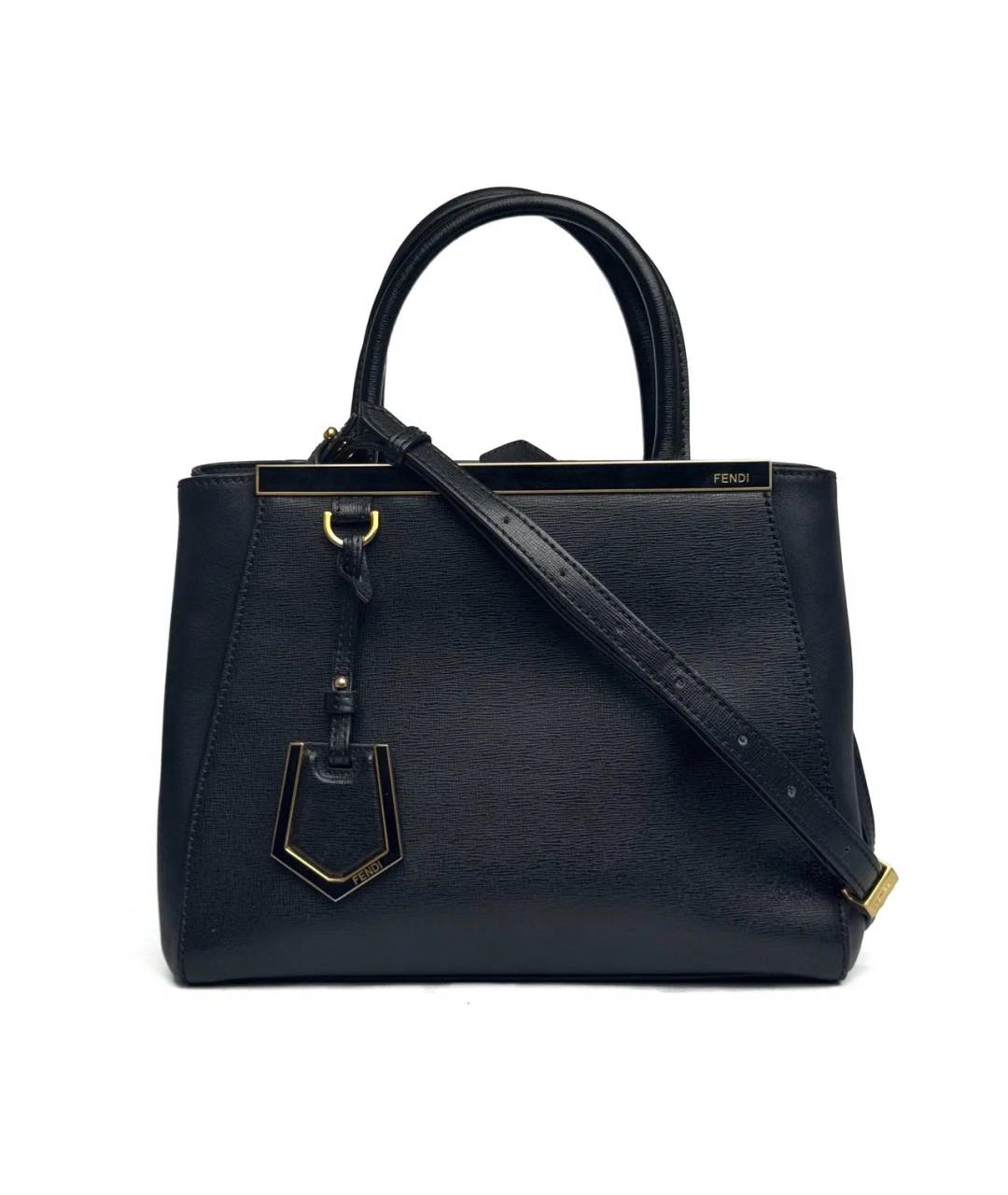 FENDI Черная кожаная сумка с короткими ручками, фото 1