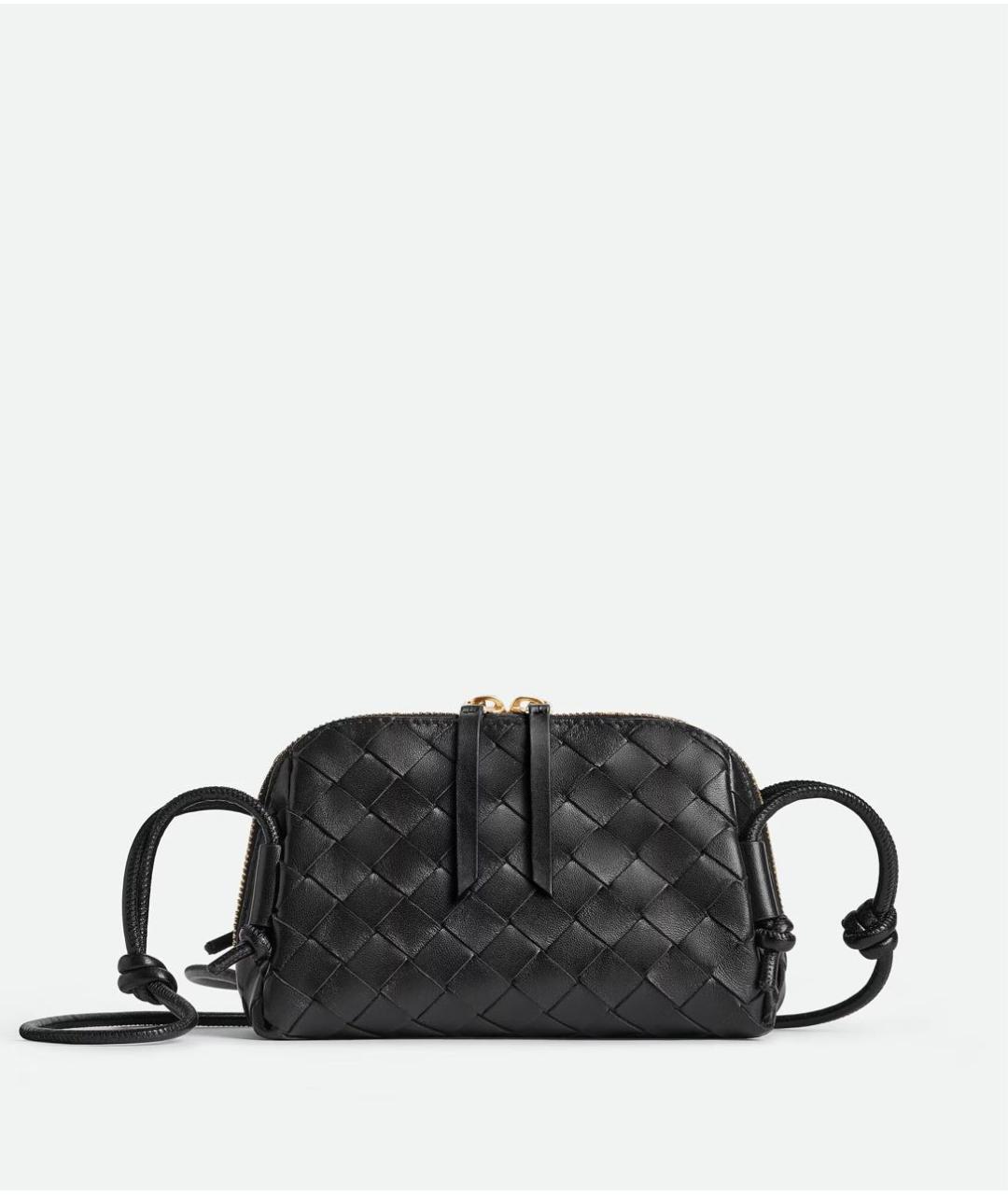 BOTTEGA VENETA Черная кожаная сумка через плечо, фото 9