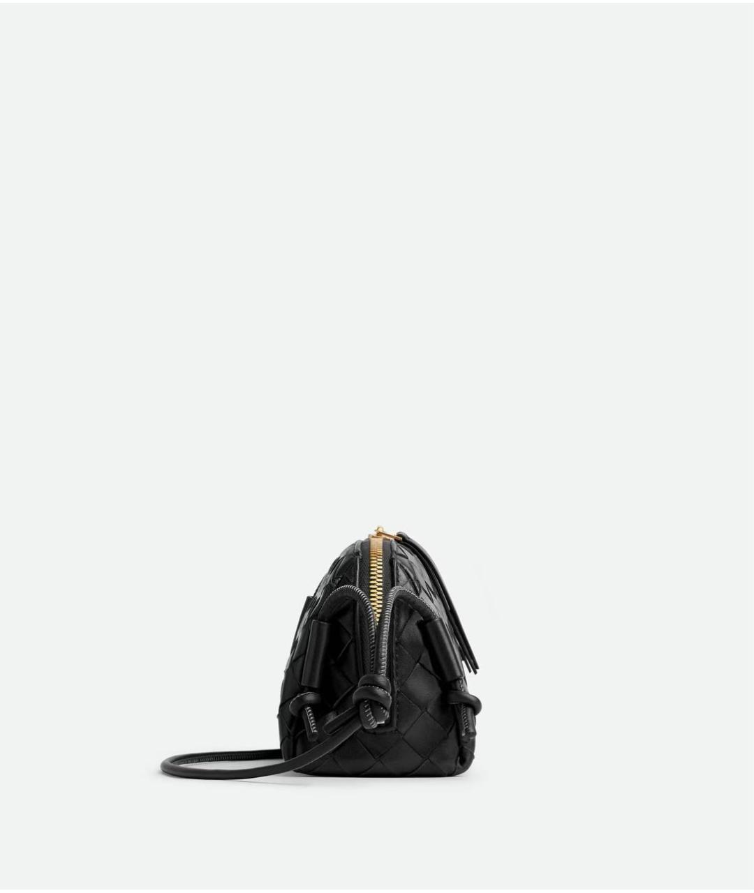 BOTTEGA VENETA Черная кожаная сумка через плечо, фото 4