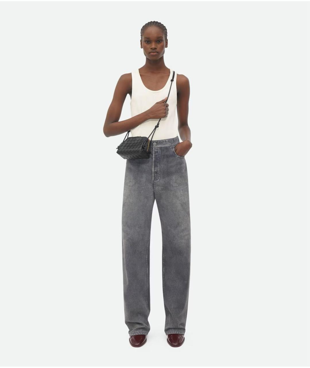 BOTTEGA VENETA Черная кожаная сумка через плечо, фото 2