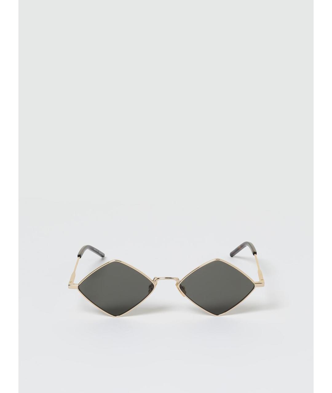 SAINT LAURENT Золотые металлические солнцезащитные очки, фото 3