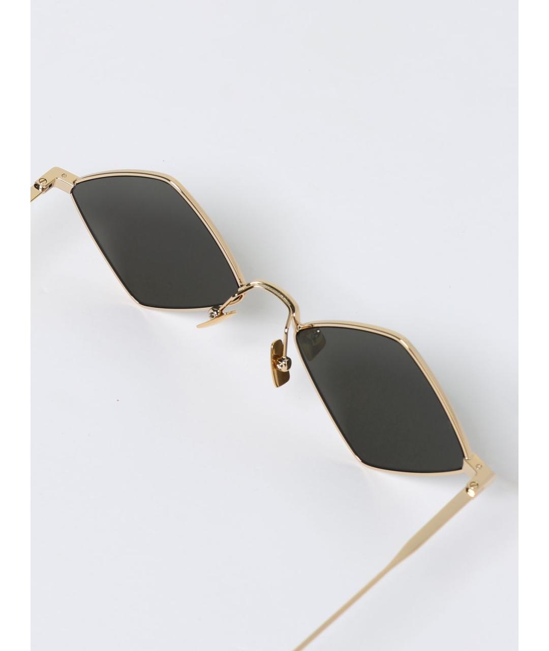 SAINT LAURENT Золотые металлические солнцезащитные очки, фото 5