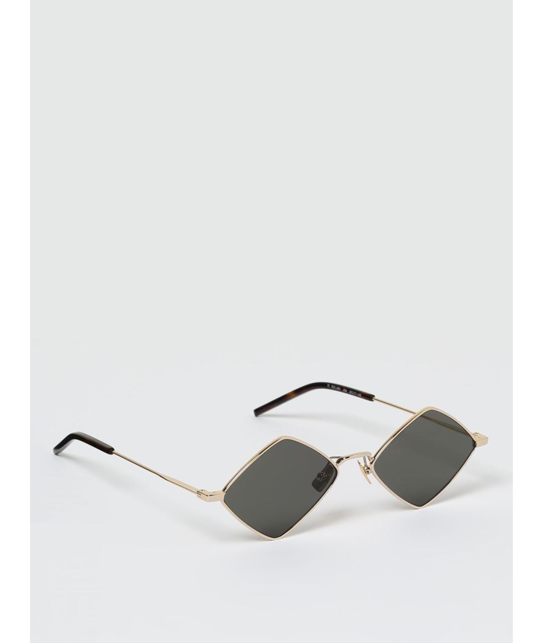 SAINT LAURENT Золотые металлические солнцезащитные очки, фото 6