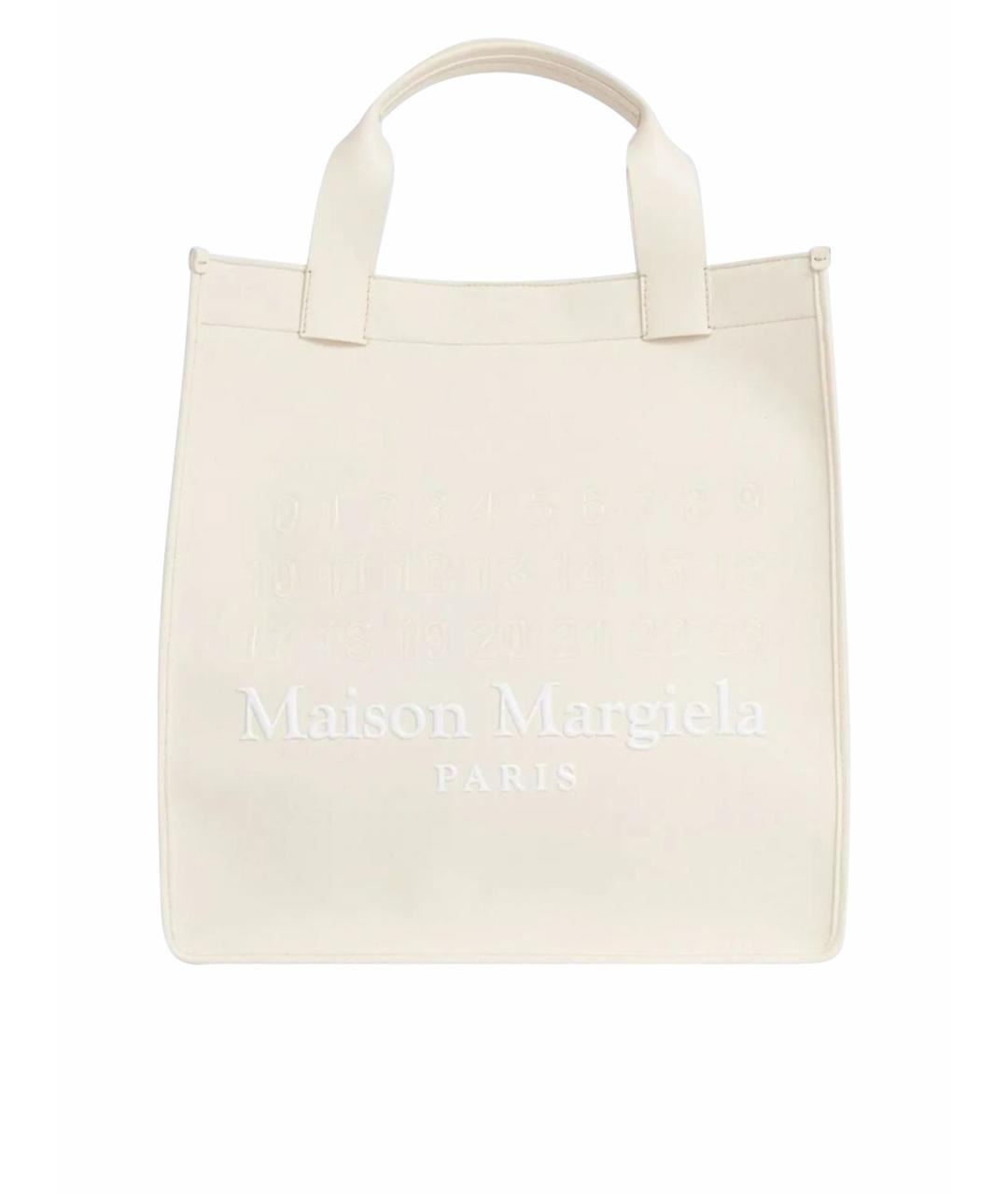 MAISON MARGIELA Бежевая кожаная сумка тоут, фото 1