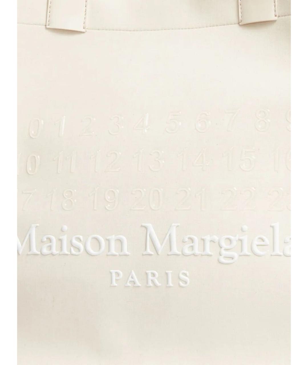 MAISON MARGIELA Бежевая кожаная сумка тоут, фото 4
