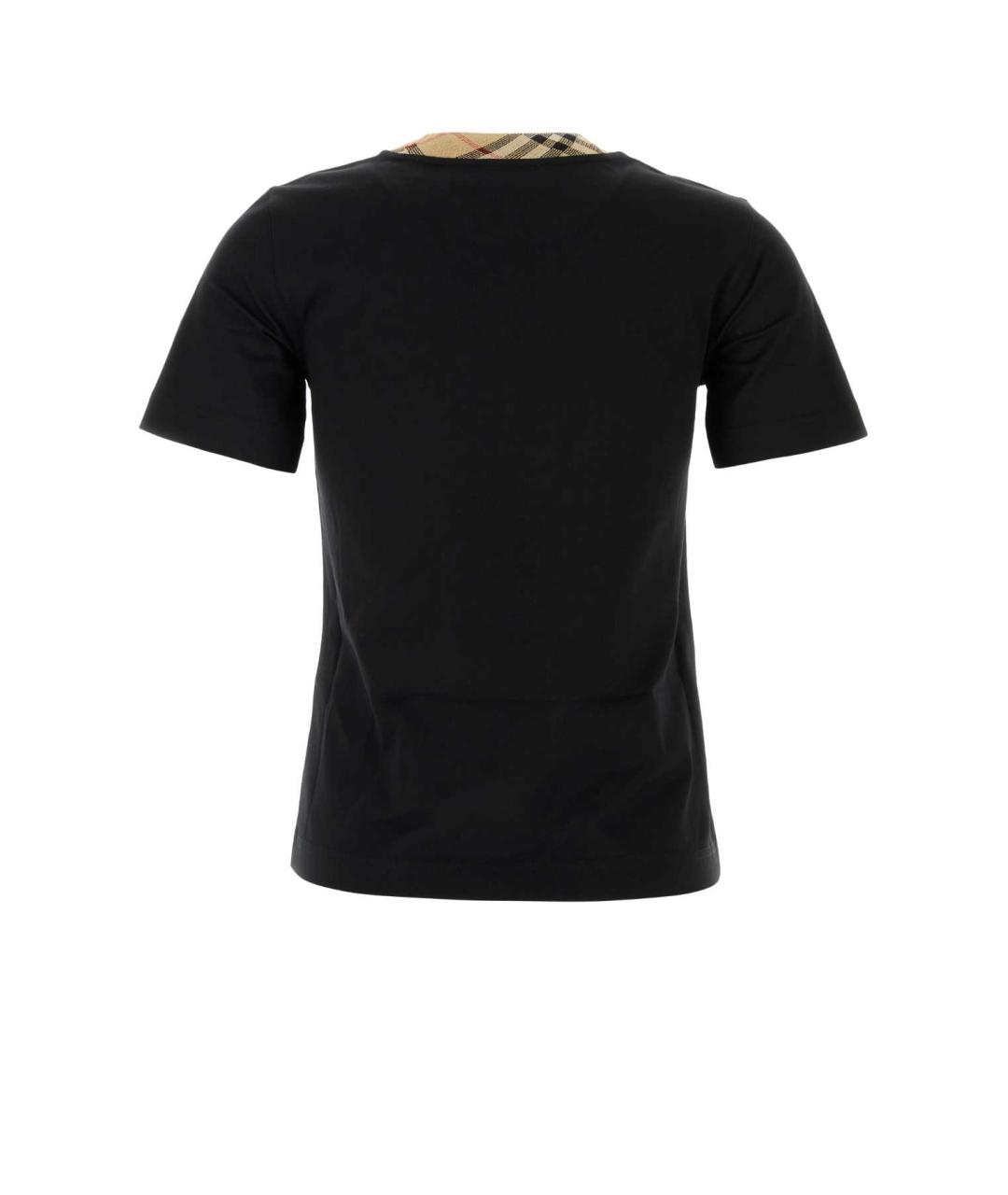BURBERRY Черная хлопковая футболка, фото 2