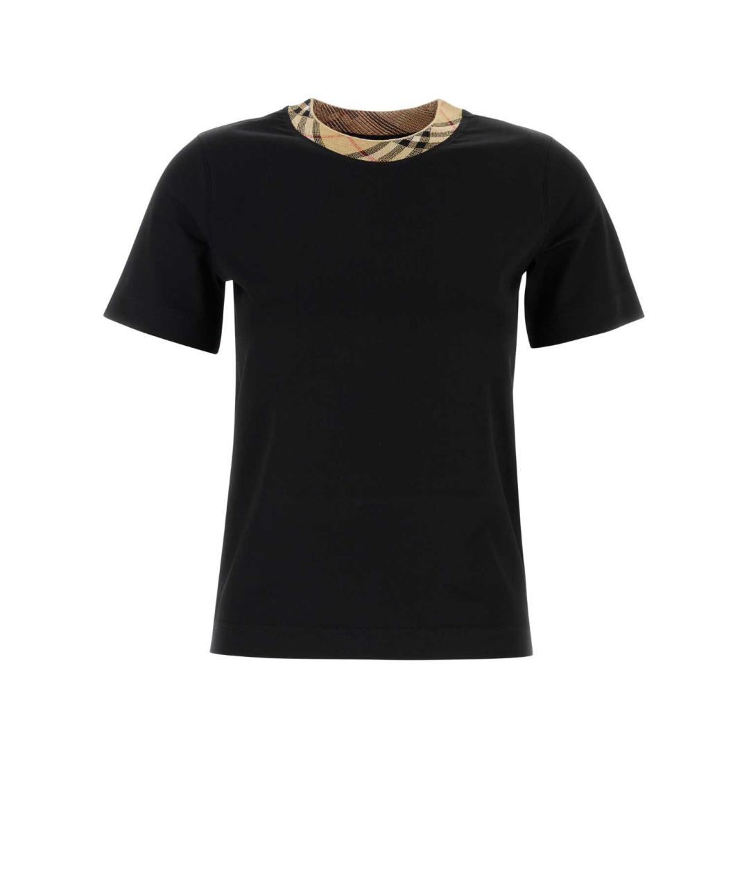 BURBERRY Черная хлопковая футболка, фото 1